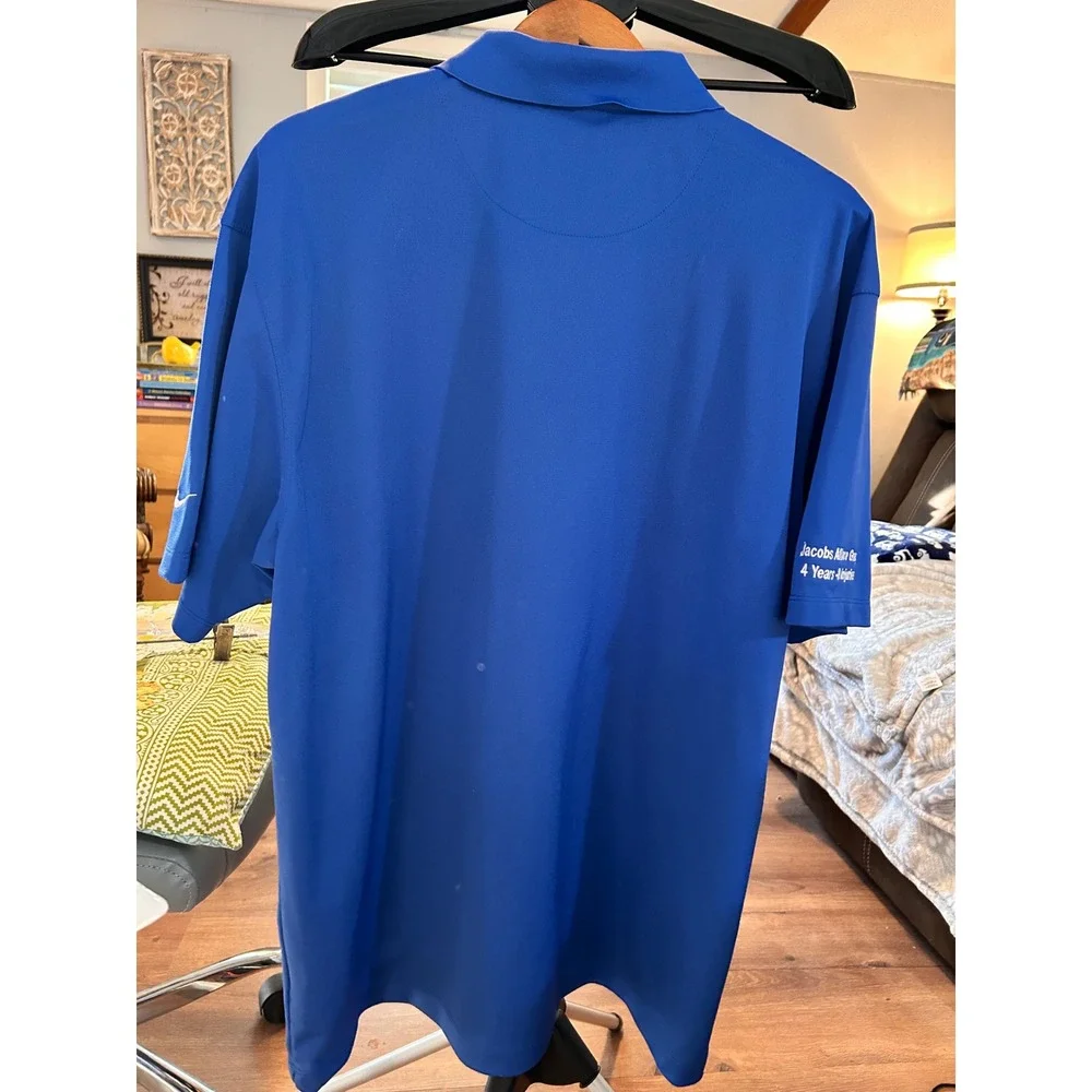 NIKE GOLF DRI-FIT Mens Polo Shirt Royal Blue XL Jacobs Alliance Group Embroidery